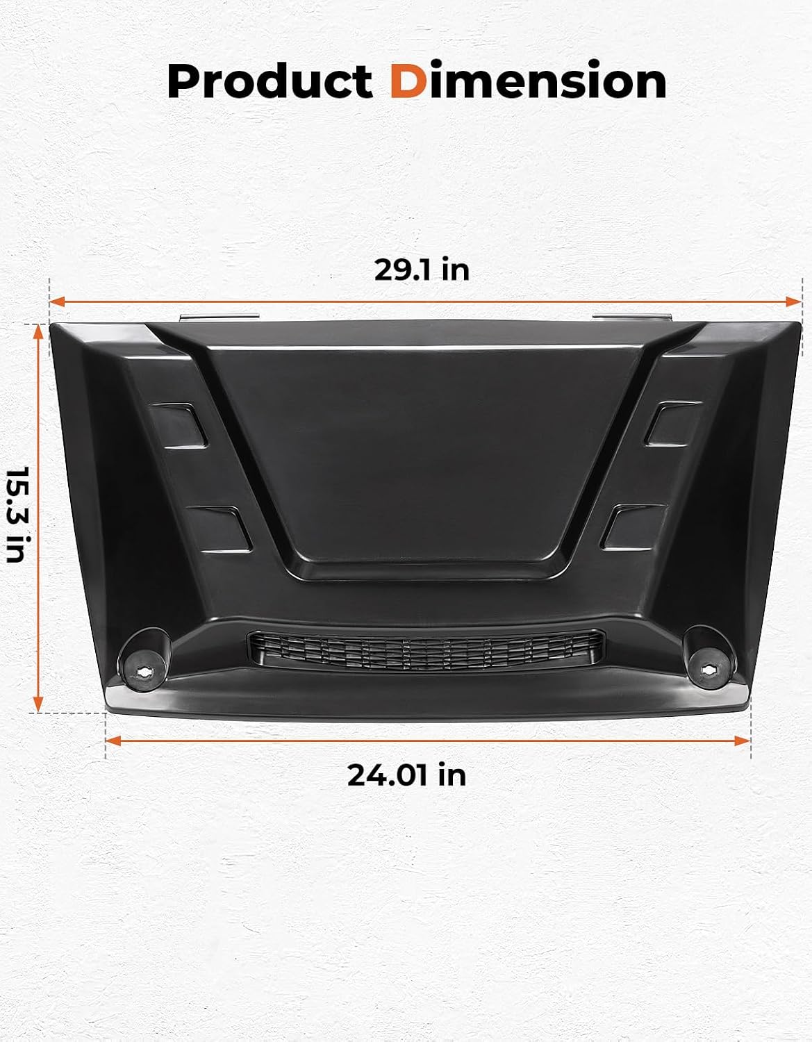 KEMIMOTO Hood Scoop Kit Compatible With Kawasaki Mule Pro FXT/DXT/DX/FX 2015-2024, Vented Hood Cover with Mesh Grill for Enhanced Airflow & Engine Cooling