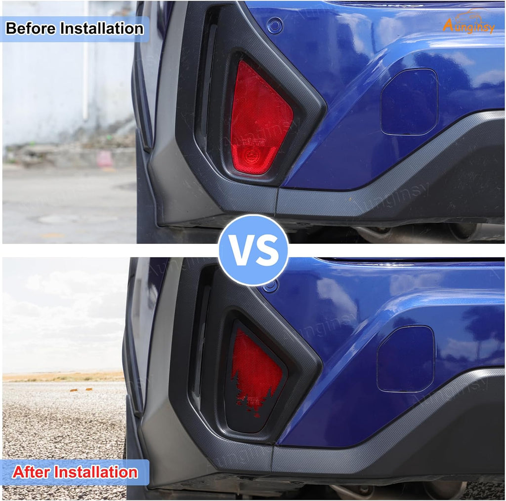 Car Rear Fog Light Lamp Film Trim Decal Compatible with Subaru Crosstrek GU 2024 2025+, Taillight Panel Precut Vinyl Tint Cover Back Fog Lamp Guard Black Forest Graphics Sticker Decoration Accessories