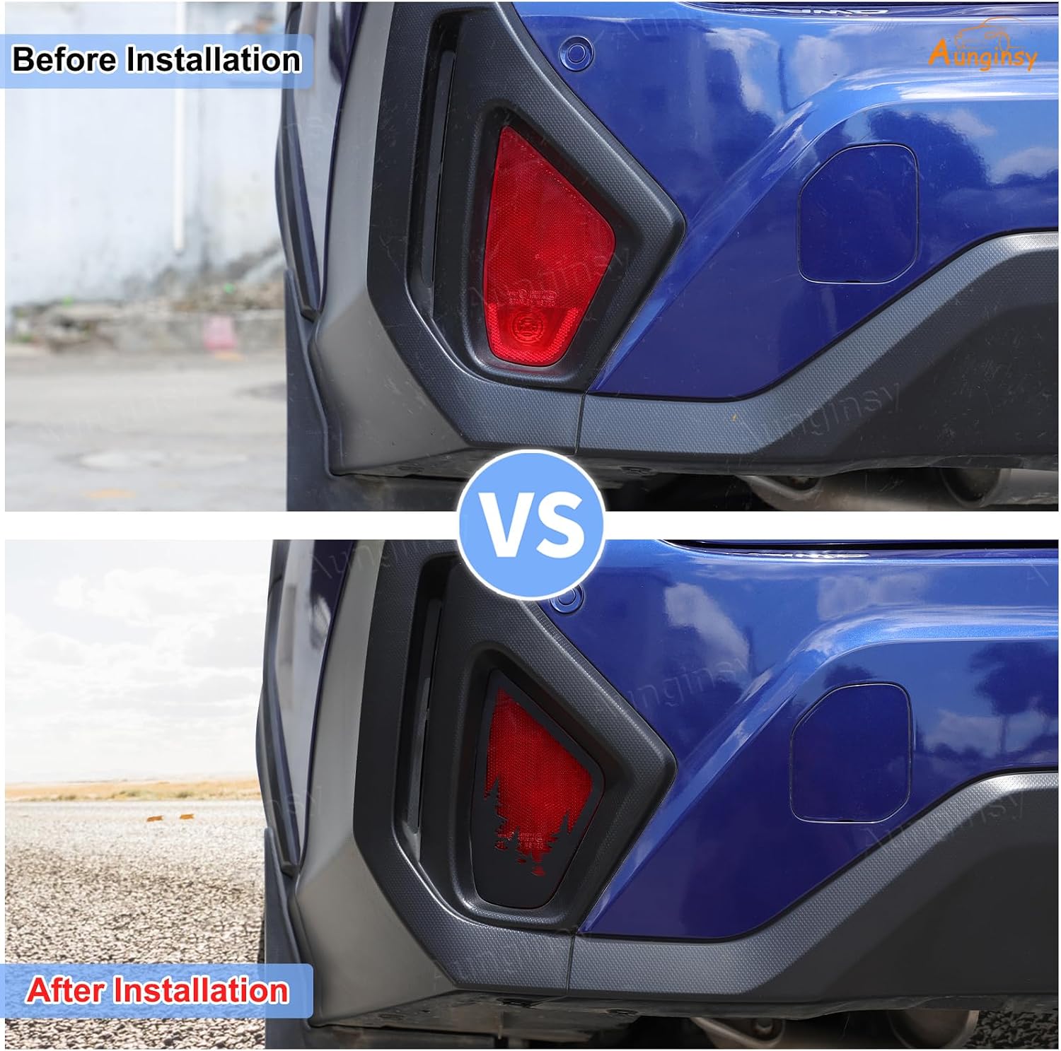 Car Rear Fog Light Lamp Film Trim Decal Compatible with Subaru Crosstrek GU 2024 2025+, Taillight Panel Precut Vinyl Tint Cover Back Fog Lamp Guard Black Forest Graphics Sticker Decoration Accessories