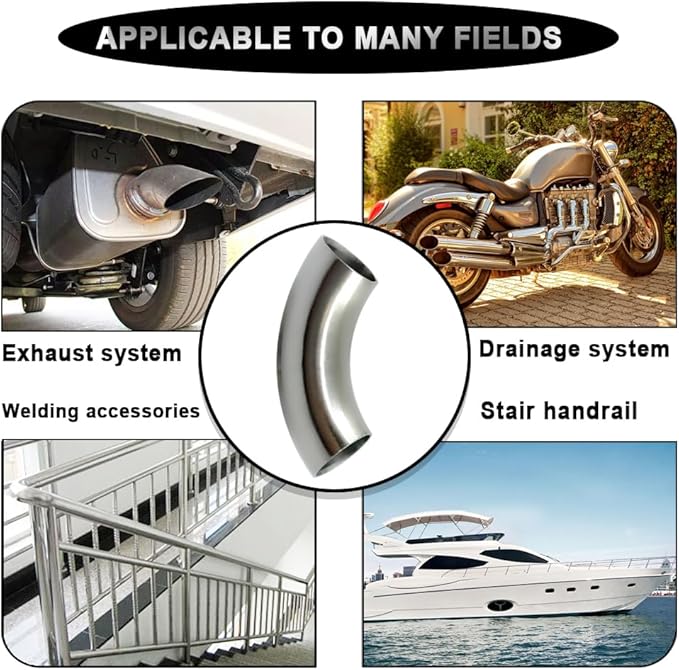 OD 1 Inch 90 Degree Stainless Steel Bend Tube 1” Exhaust Elbow Pipe - Image 6