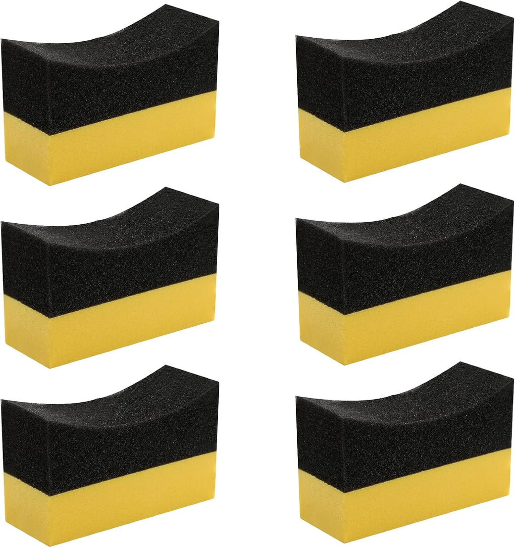 6 Pcs Tire Applicator Dressing Shine Sponge, Tire Dressing Applicator Pads, Color Polishing Sponge for Car Glass, Painted Steel & Porcelain