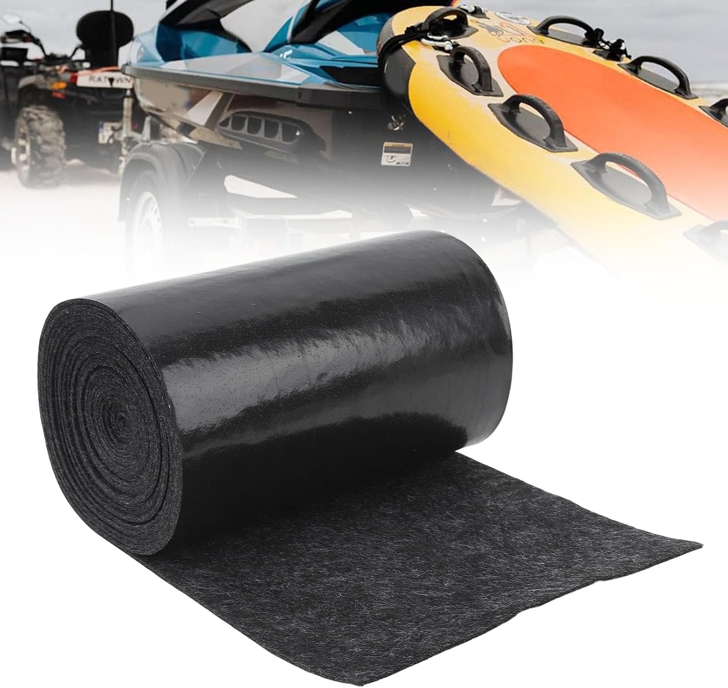 Boat Trailer Bunk Carpet, Marine Bunk Padding, Double Layer Polyester Shock Absorption Wear Bunk Carpet for Boat Trailer Rails and Docks