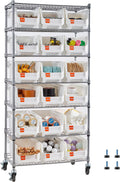vevor 7-tier rolling bin storage rack, 18 organizer, main product view