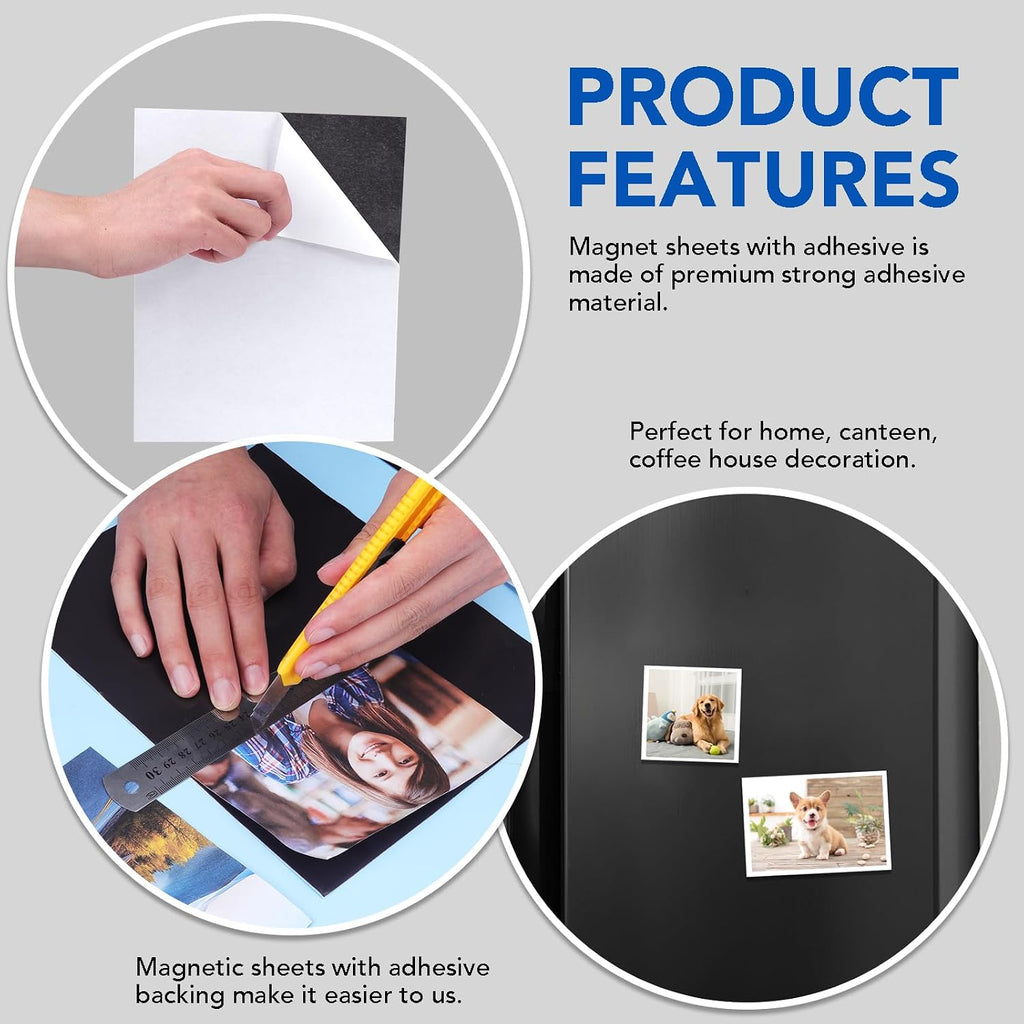 diymag magnetic adhesive sheets,8" x 10" 25 pack, close-up detail