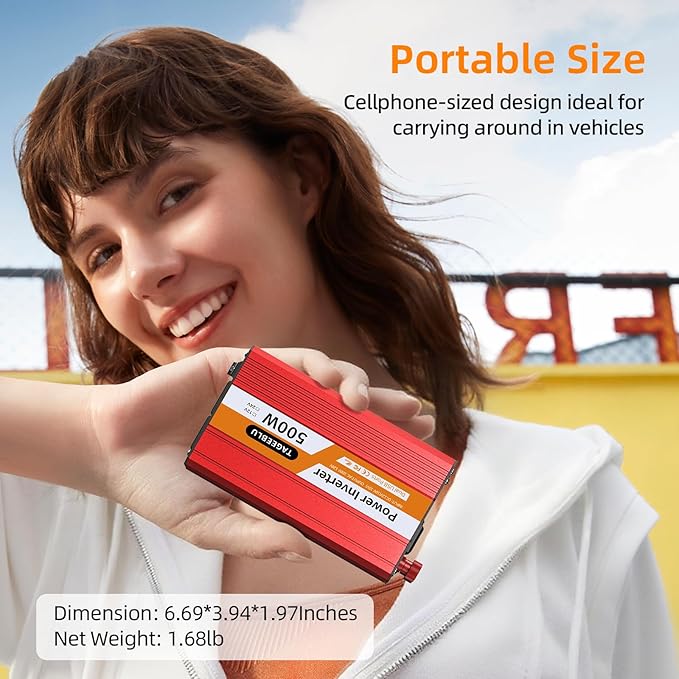 500W Power Inverter DC 12V to 110V/120V AC Car Inverter - Image 7