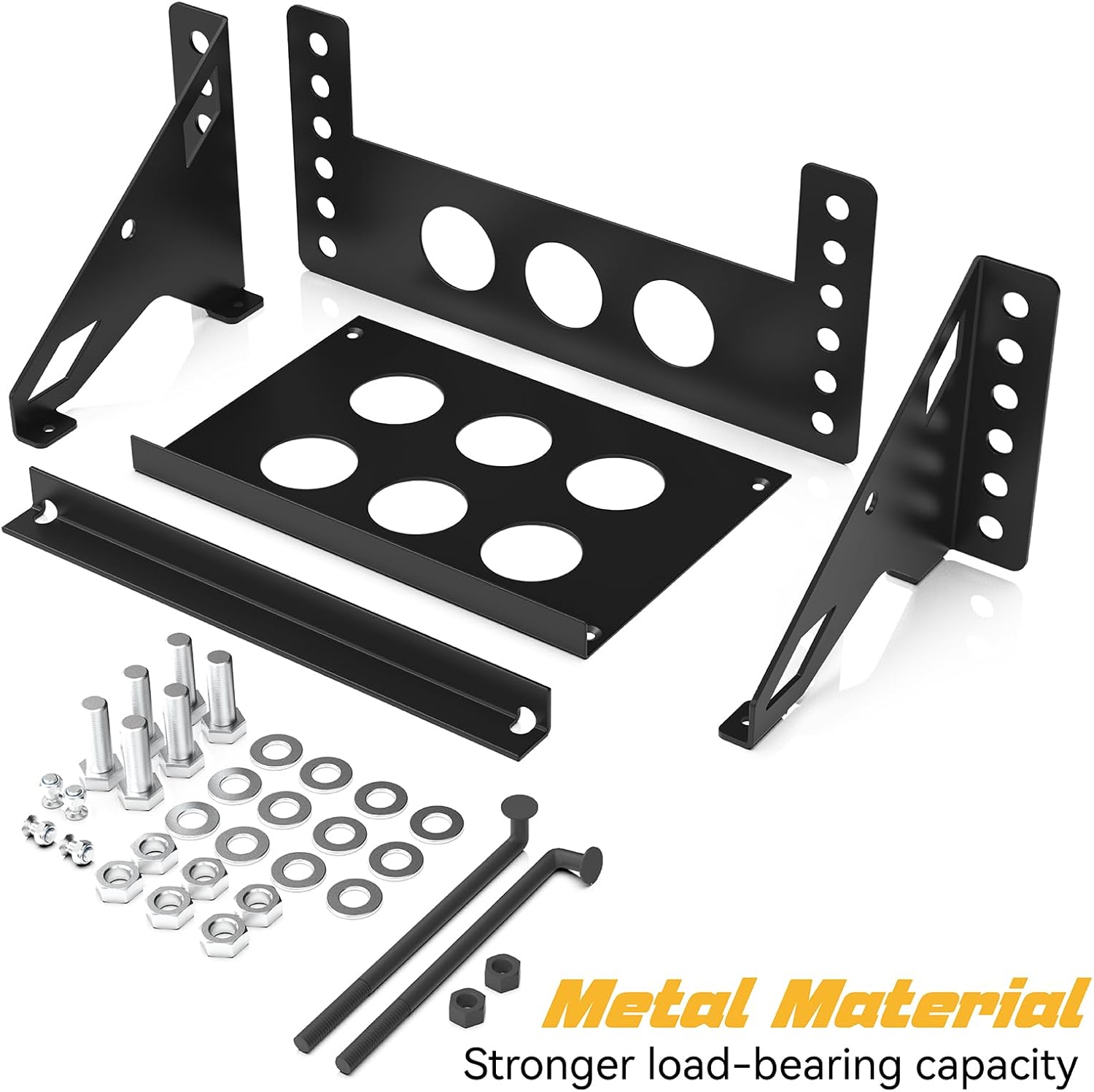 Metal Steel Battery Mounting Box Tray Bracket DIY,Easy Bolt-In Battery Tray,Overall Length - Fits up to a 10.63” × 7.06” × 7.5” Battery, Anti-corrosion, No Rusting