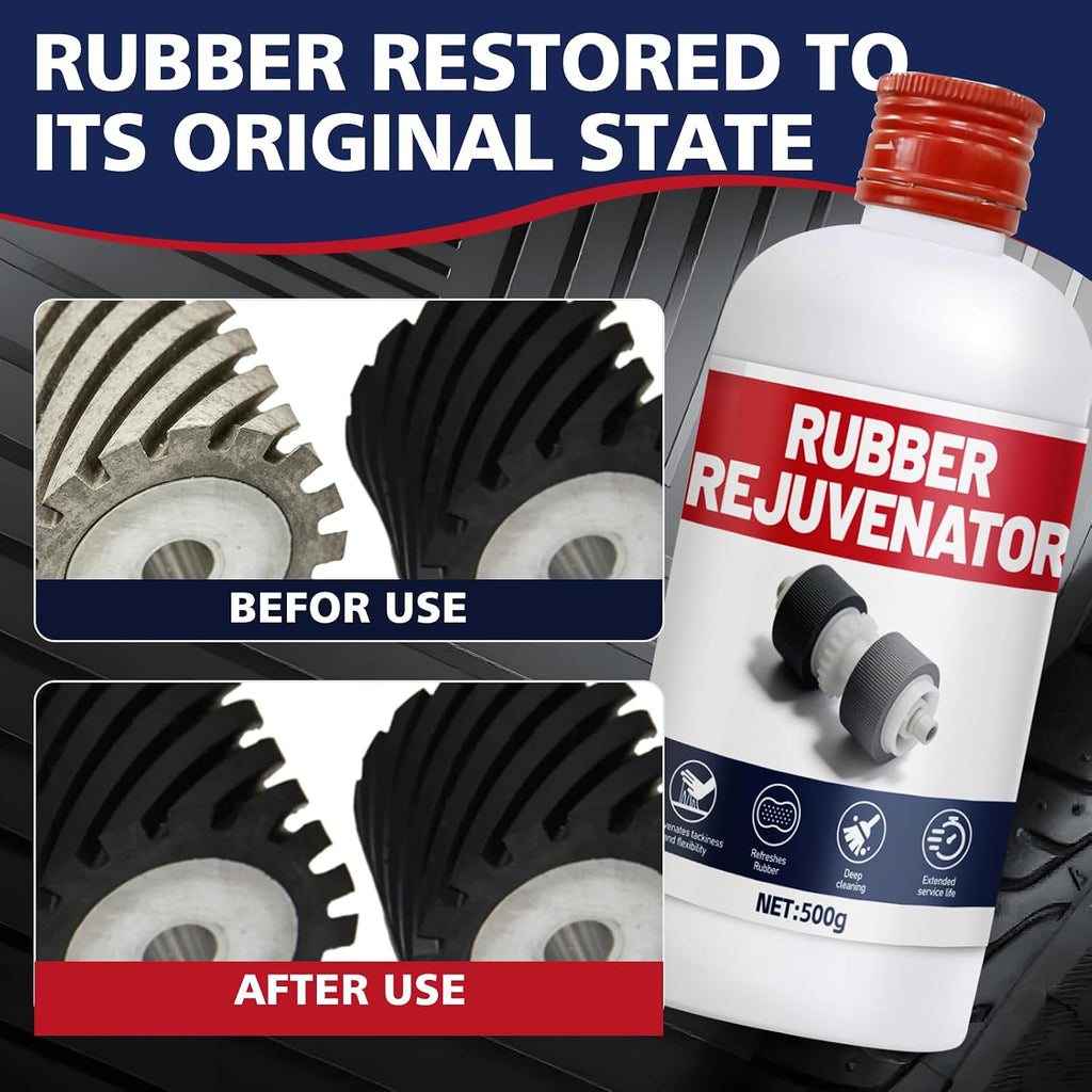 JAOJAO Rubber Rejuvenator, Rubber Conditioner Restorer, 500g | Remodeling Properties, Deep Cleaning, Long-Lasting Effect, for Pressure Plates, Rollers, Belts, Conveyor Belts, Seals