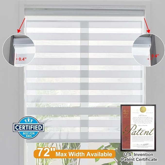 Persilux Cordless Zebra Blinds for Windows Shades Dual Layer Fabric Light - Image 4