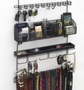 over door/wall tie & belt rack, black, men's, main product view