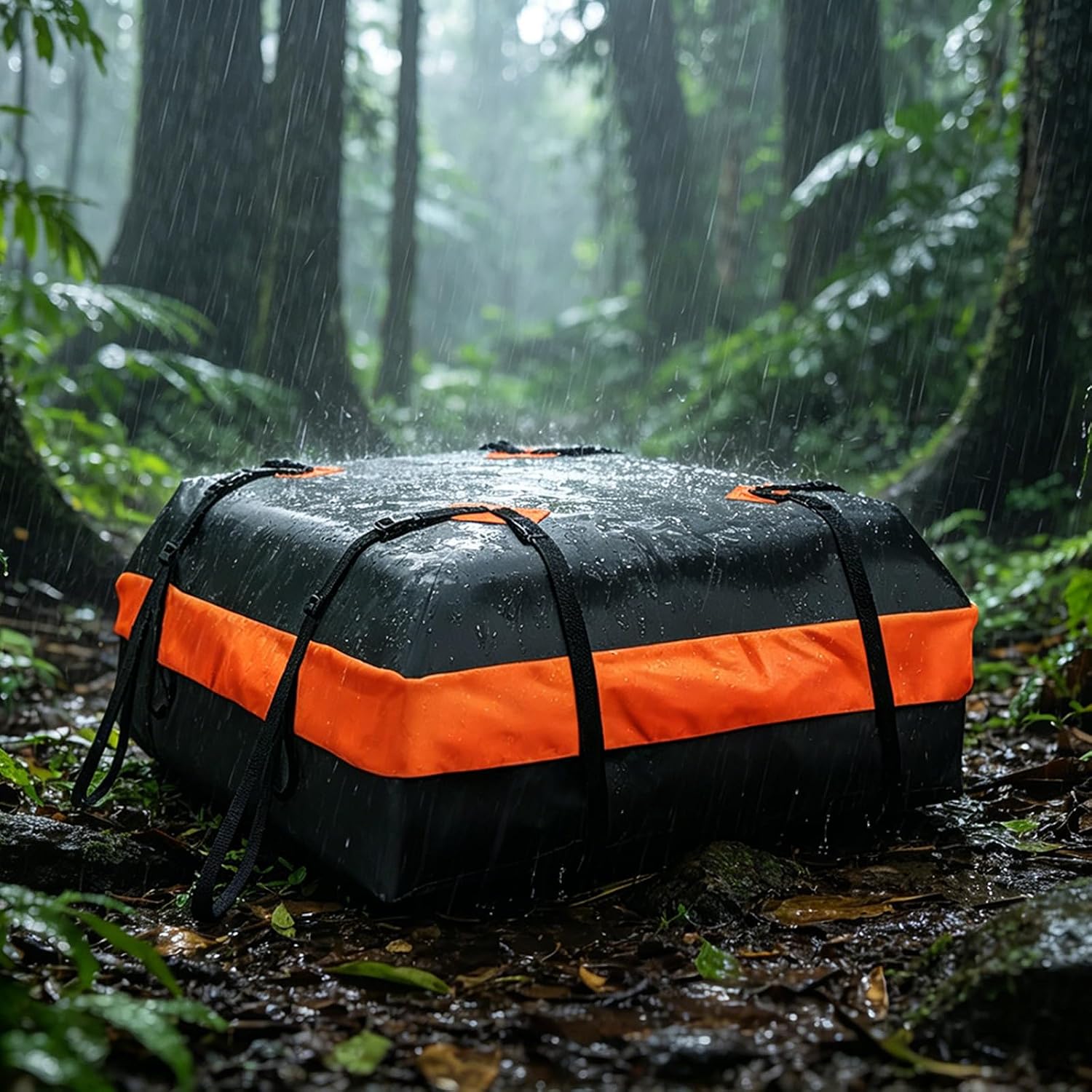 Weatherproof Car Top Travel Bag Featuring Double Layer Water Coating and Adjustable Wide Straps Snowproof Roof Bag
