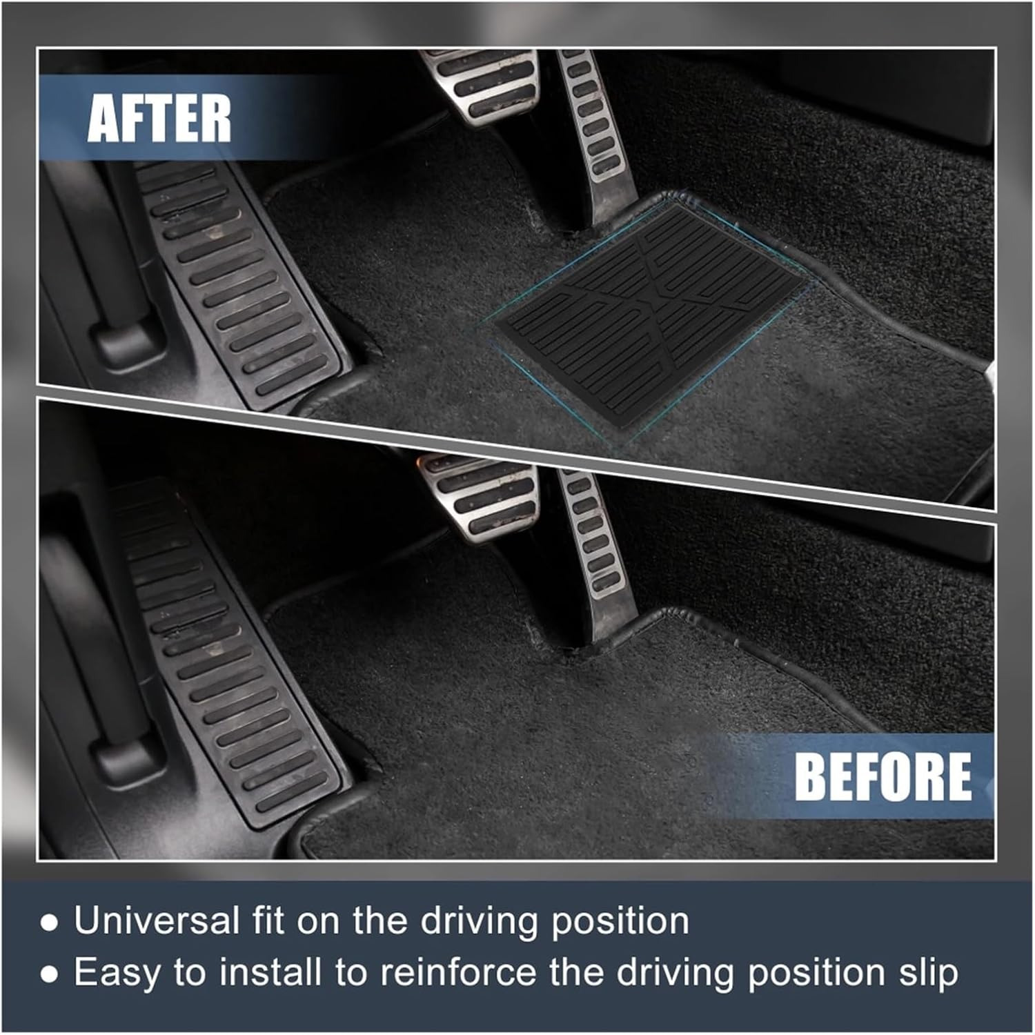 Universal Car Vehicles Trucks Floor Carpet Mat Patch Heel Scuff Plate Foot Rest Pedal Pad