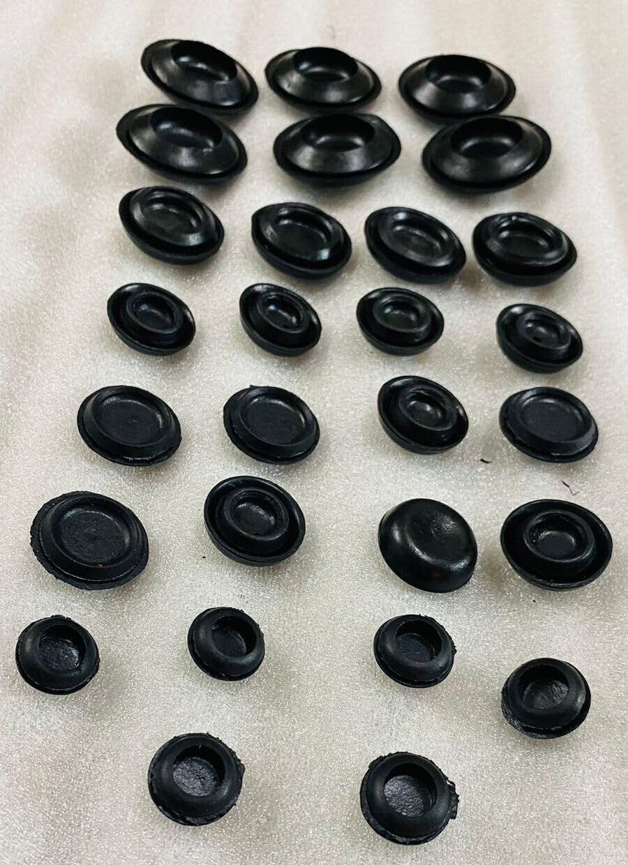 Floor Roll Bar Hole Rubber Caps Plugs Kit Compatible with Suzuki Samurai Jimny Drover, Black, Spare Parts Accessories Set