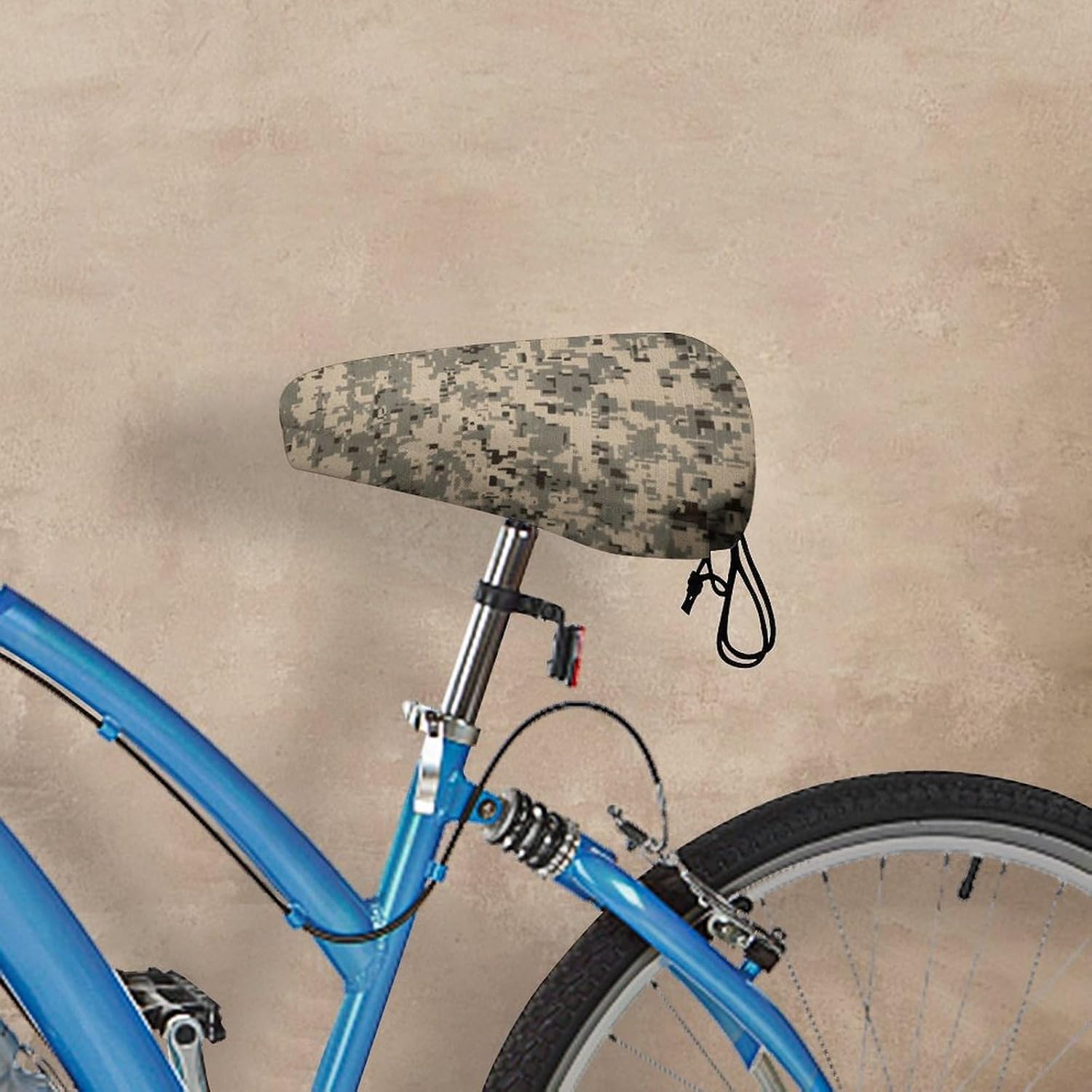 Army Digital Camouflage Waterproof Bike Seat Cover Non Slip Padded Bicycle Saddle Cushion Protector Soft Waterproof Bicycle Saddle Cover Thick Silicone Padded for Mountain Road Bike