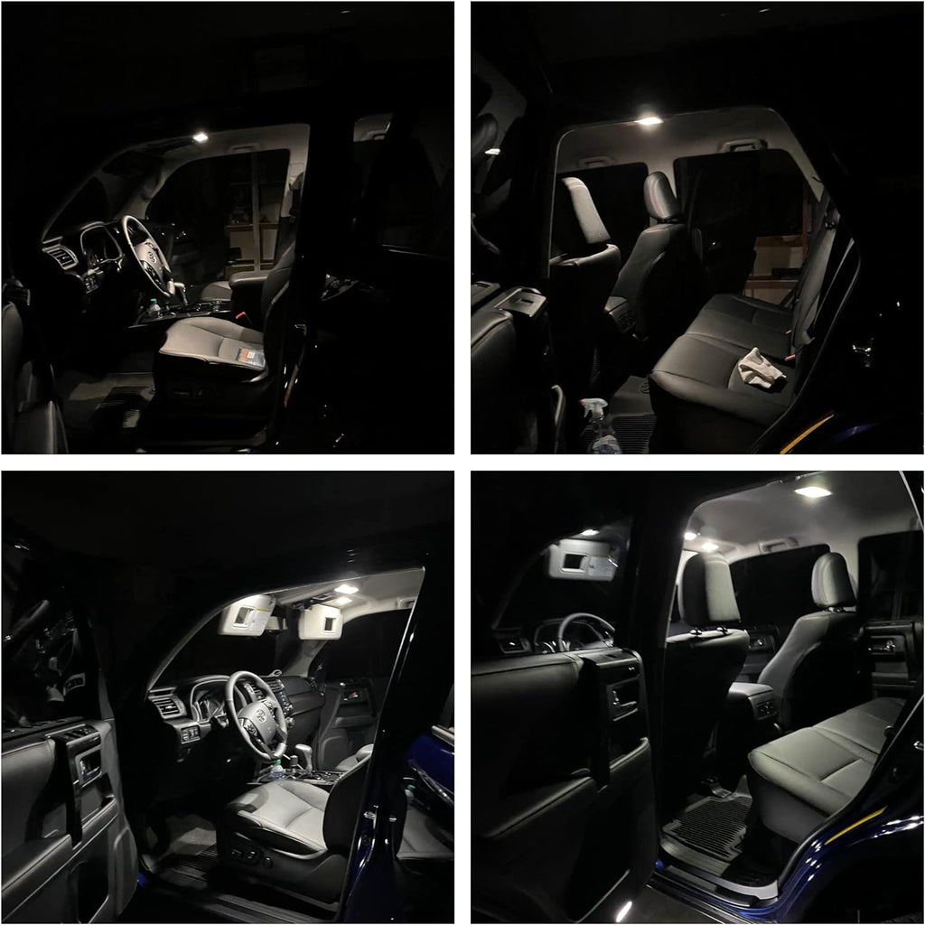 11pcs White LED Interior Light Bulbs Kit for Niss'an Pathfinder 1996-2004 Map Dome Trunk Glove Box Vanity Mirror License Plate Lights Interior LED Lights Bulbs Package + Install Tool