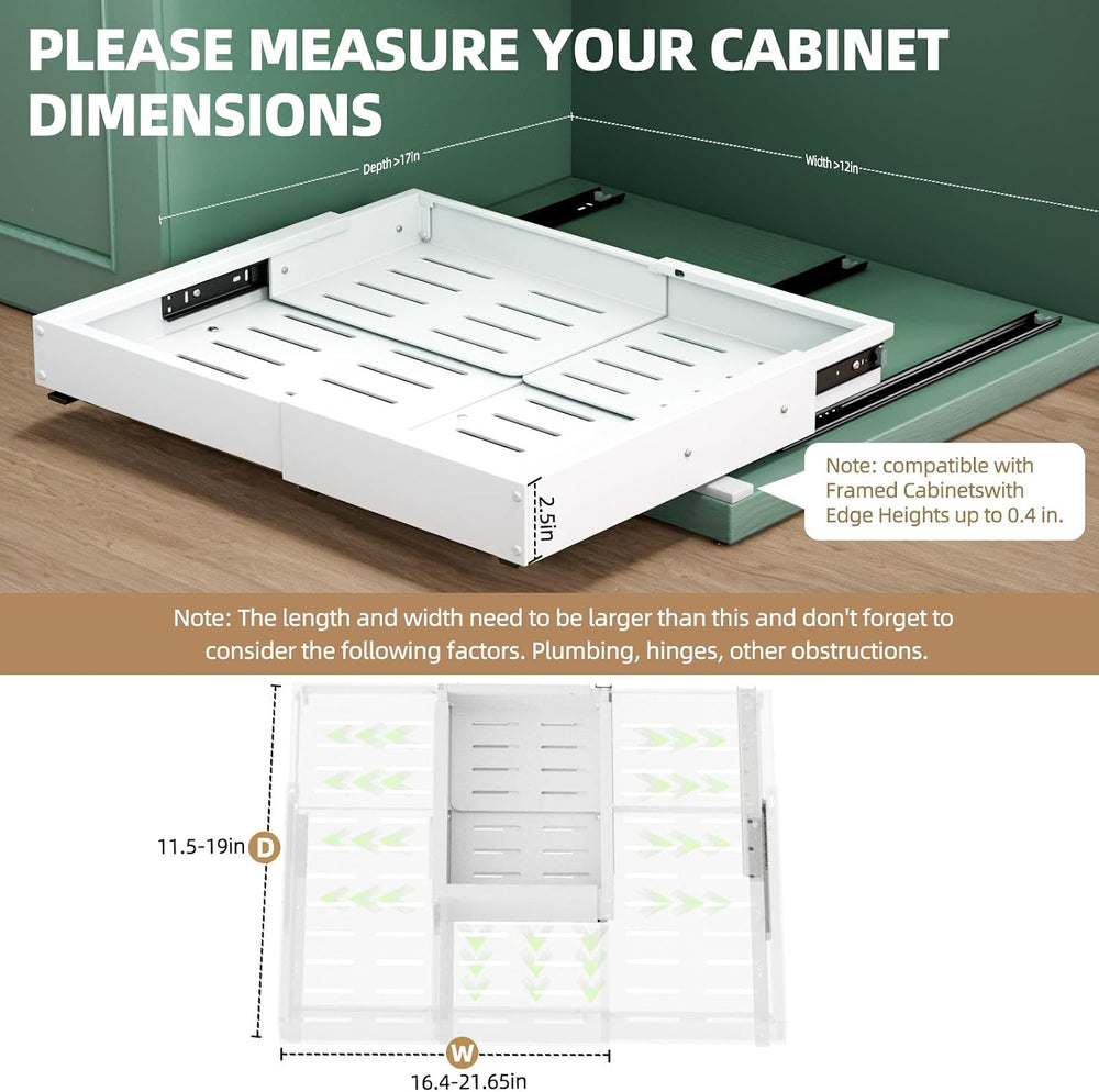 Expandable Pull Out Cabinet Organizer, Adjustable Width 12"-19" &am...