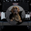 Brindle Great Dane Dog Spare Tire Cover - Great Dane Cracked 3D Wheel Covers for Dog Lovers Travel Trailer RV Accessories - Universal Fits Tire for Car/SUV/Truck Automotive Exterior Accessory