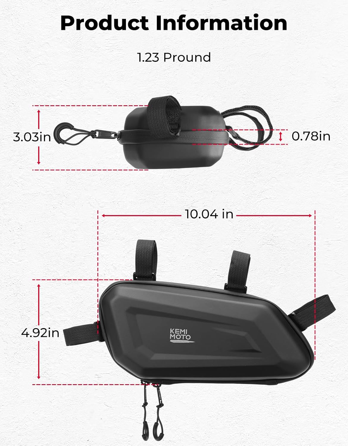KEMIMOTO Motorcycle Side Bag, EVA Hard Shell Tool Bags Compatible with Rebel 300 500 (2017-2026) - Universal Motorcycle Saddlebag Side Frame-Mounted and Rear Storage 2.5L*2