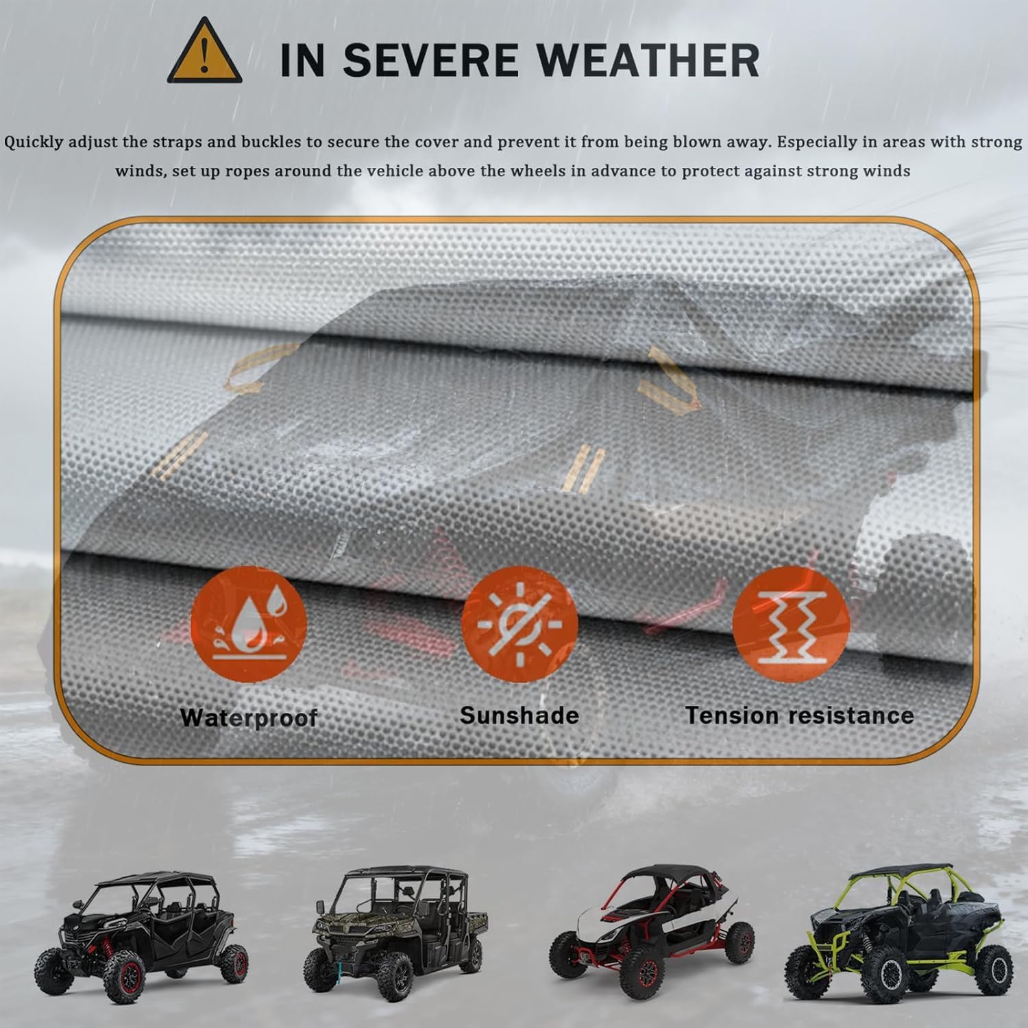 UTV Protective Cover for Honda Talon 1000R / 1000X / 1000X-4 / 1000R-4 2019 – 2025, Duty Fadeless Oxford Cloth, Windproof All Weather Side by Side Covers Accessories