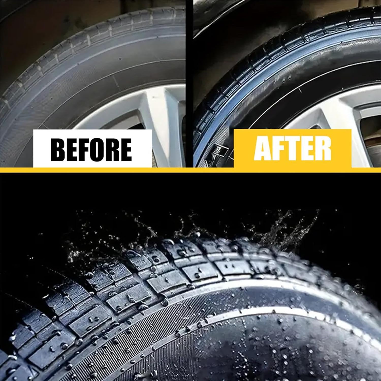 Tire Paste, Tyre Stain Remover,100g, Tire Shine Wax, High Gloss Long-Lasting Black Finish Waxing Polishing Paste For Automobile Maintenance Cleaning Refurbishing