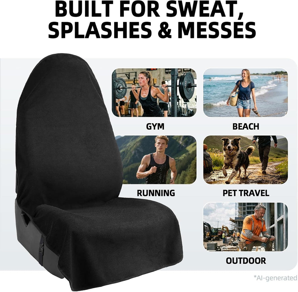 leader accessories waterproof towel car seat cover, front shown in use