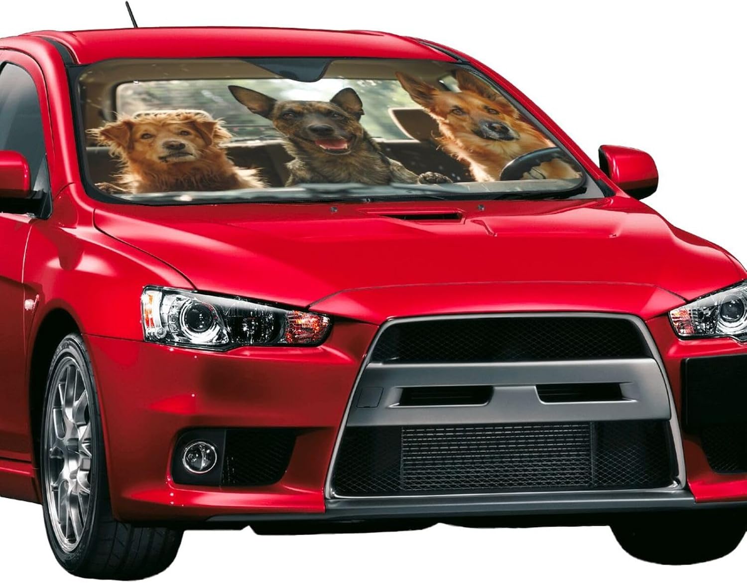Dog Animal Driving Windshield Sun Shade, Front Window Sunshade Cover Sun Visor Shield Foldable Uv Ray Reflector for Car SUV Truck