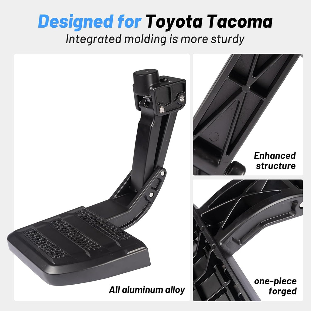 Upgraded Heavy-Duty Aluminum Truck Bed Steps Compatible with Toyota Tacoma 2024 2025 2026, Solid One-Piece Construction Tailgate Step, 350 LBS Rear Bed Steps Replace PT392-35920