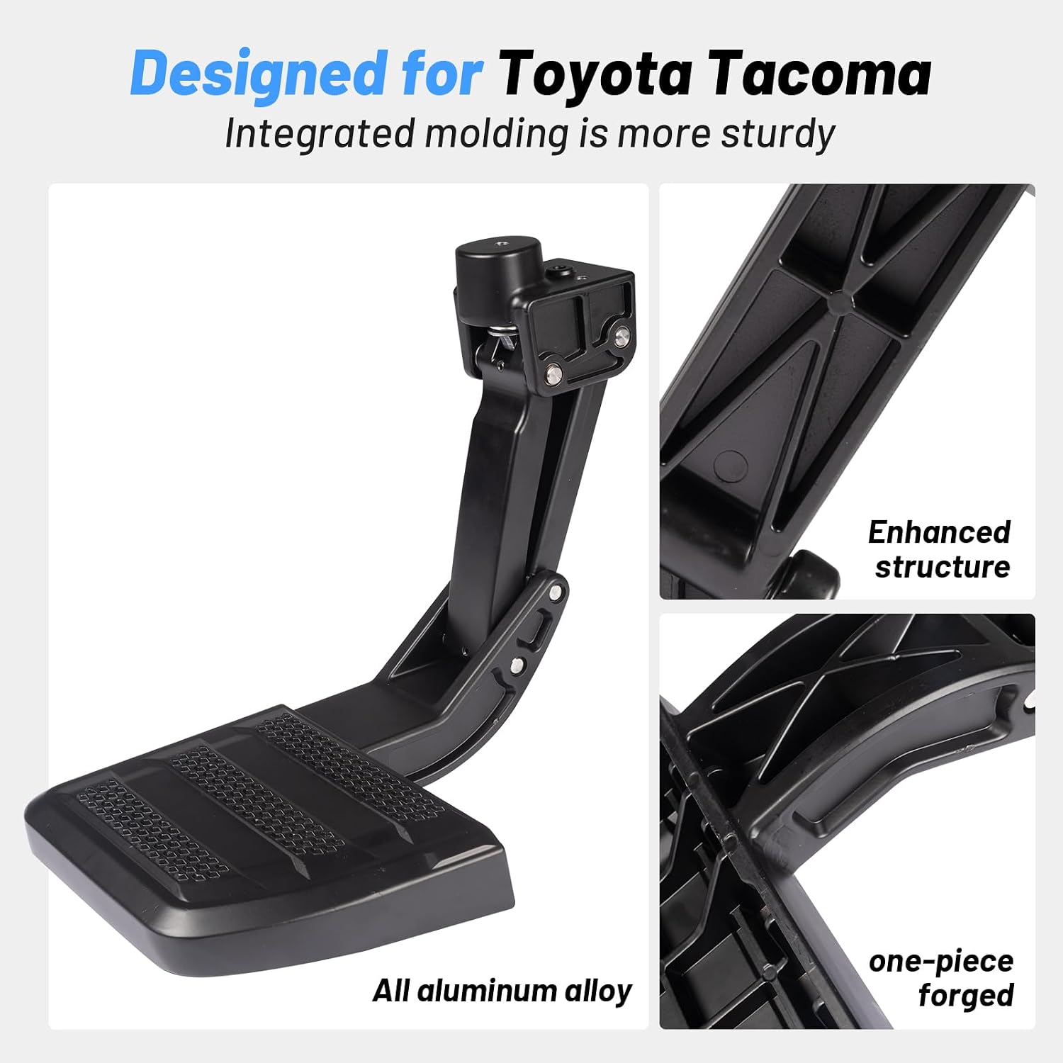 Upgraded Heavy-Duty Aluminum Truck Bed Steps Compatible with Toyota Tacoma 2024 2025 2026, Solid One-Piece Construction Tailgate Step, 350 LBS Rear Bed Steps Replace PT392-35920