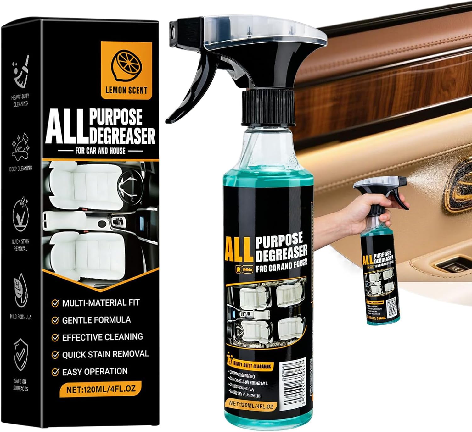 Power Clean Multi Degreaser, Power Clean Multi Degreaser for Car and House, All Purpose Degreasers, Quick Stain Removal Foam Cleaner (1Pcs)