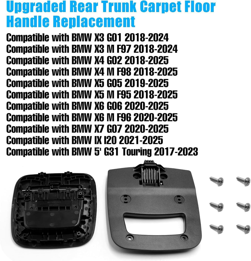 Jaronx Compatible with BMW Trunk Mat Carpet Handle for X3 G01 2018-2024/X4 G02 2018-2025/X5 G05 2019-2025/X6 G06 X7 G07 2020-2025, Rear Trunk Mat Floor Carpet Handle Replacement for BMW 51479471108