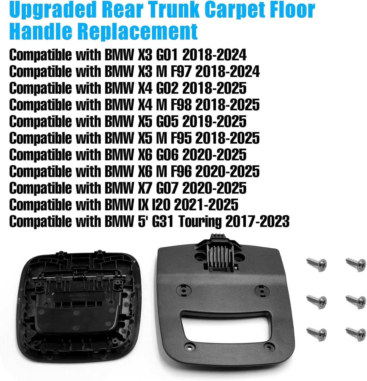 Jaronx Compatible with BMW Trunk Mat Carpet Handle for X3 G01 2018-2024/X4 G02 2018-2025/X5 G05 2019-2025/X6 G06 X7 G07 2020-2025, Rear Trunk Mat Floor Carpet Handle Replacement for BMW 51479471108