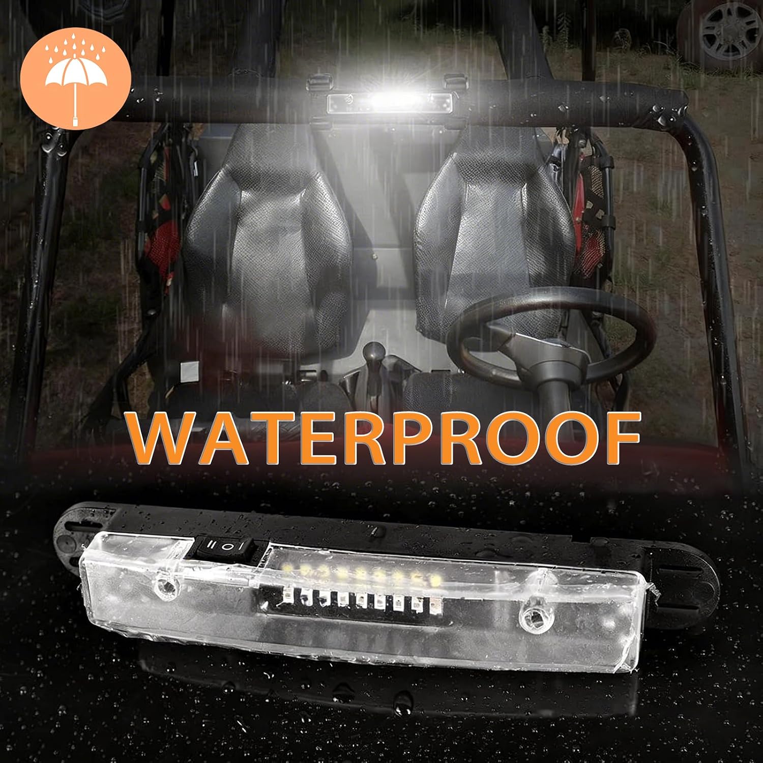 Off Road UTV Roof Light for Tracker 800SX LE 2021-2026, with Adjustable Strap, Work Light for Trail Riding Camping Hunting Headlight for Roll Bar
