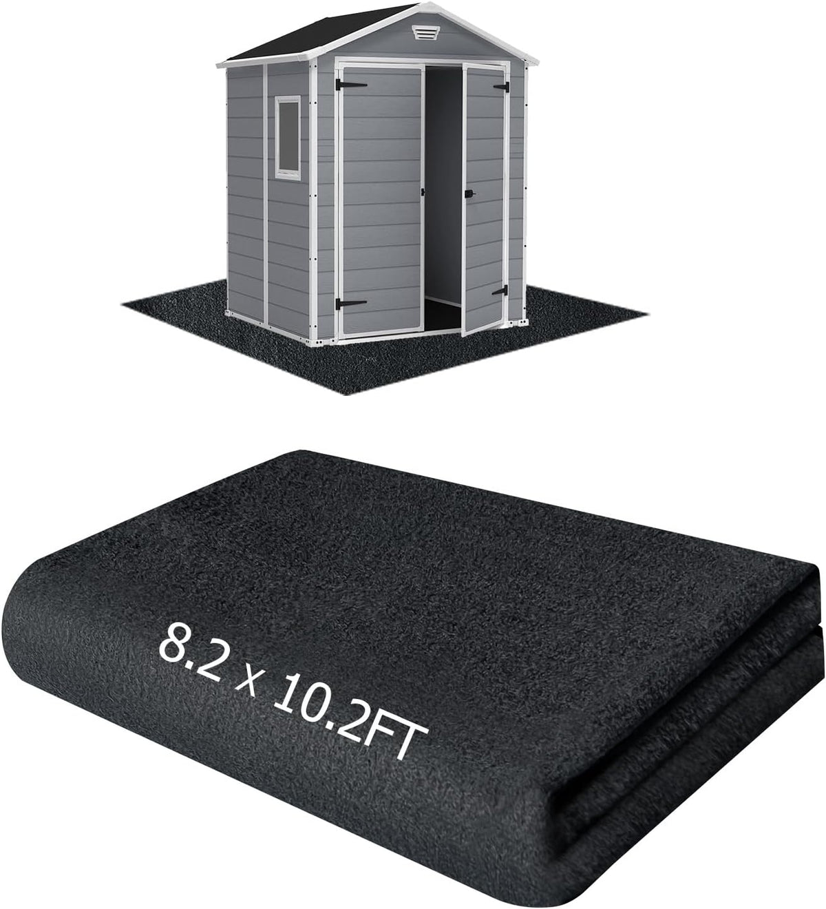 Outdoor Storage Shed Floor Mat, 8.2*10.2FT Waterproof Washable Garden Flooring