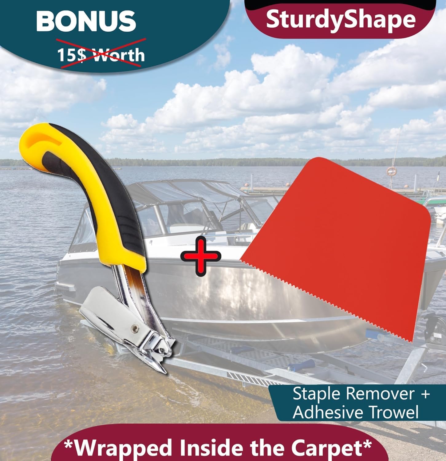 SturdyShape Premium Boat Trailer Bunk Carpet Kit 9In x 12Ft 25oz - Marine Grade Carpet Covers for Trailers, Lift Runners, and Jet Skis - Durable for Optimal Protection (12x9 2units)