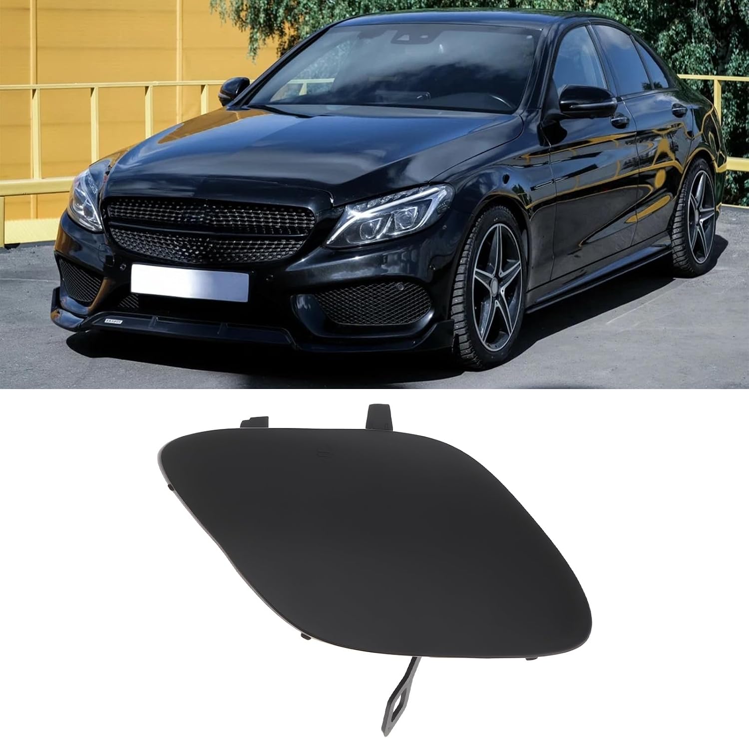 Car Front Bumper Tow Hook Cover 2058850724 Compatible with Mercedes C-Class W205 C180 C200 C260 C300 C400 2015-2024