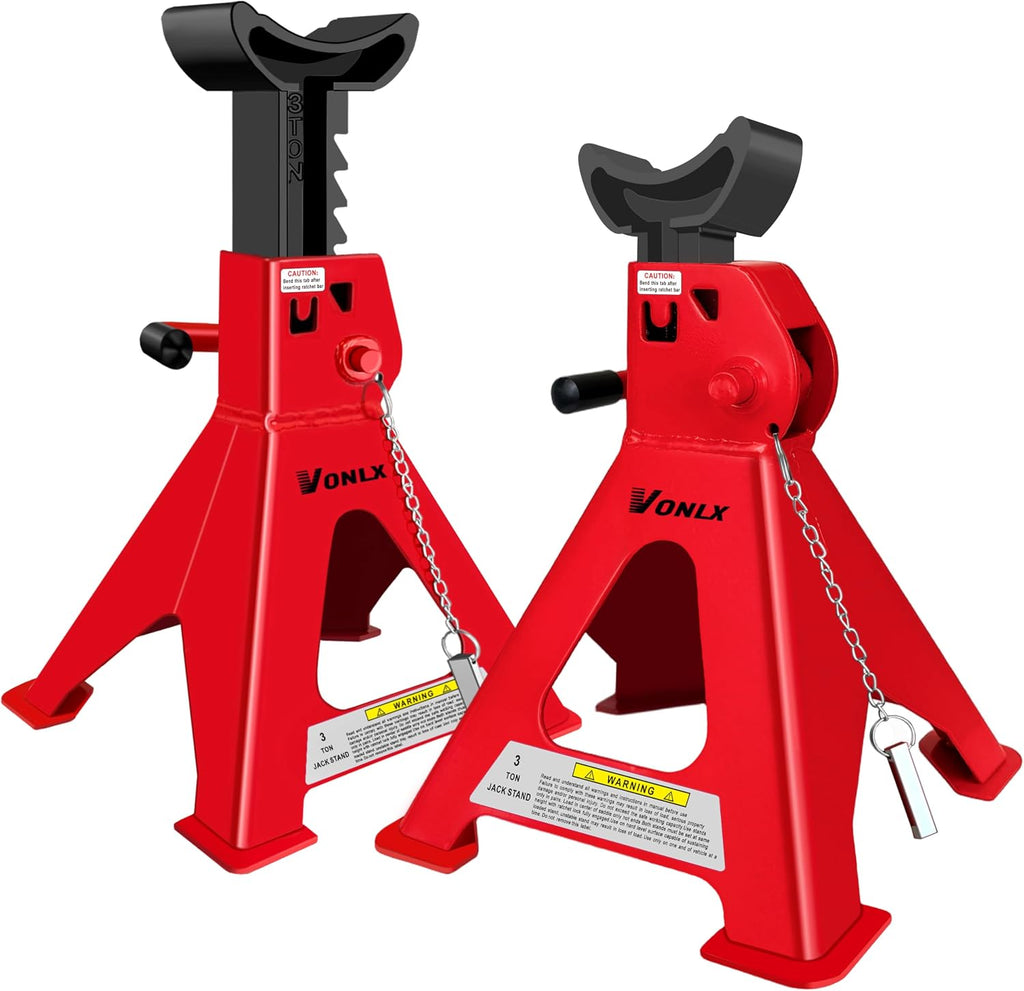 3 Ton Car Jack Stands Adjustable Auto Floor Jackstands with Double Locking and Large Foot Base for Lifting SUVS, Heavy Duty Carbon Steel Wider and Thicker Upright Rod 6,600 lb Capacity 2 Pack