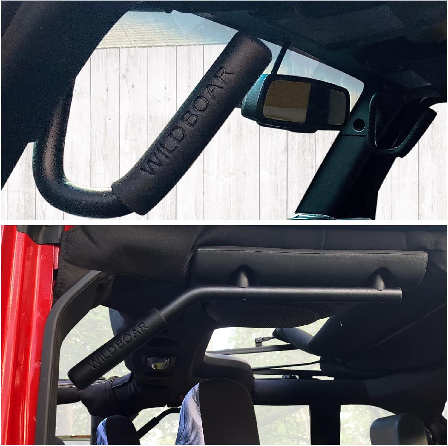 Front & Rear Grab Handle Kit Aluminum Alloy Grab Bar for 2007-2018 Jeep Wrangler JK JKU Rubicon Sport Sahara (Black)