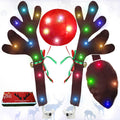 Reindeer Antlers for Cars, LED 2025 Christmas Car Decorations Kit with Jingle Bells, Nose, Tail, Multicolor Light-Up Rudolph Xmas Decor for SUV, Van, Truck
