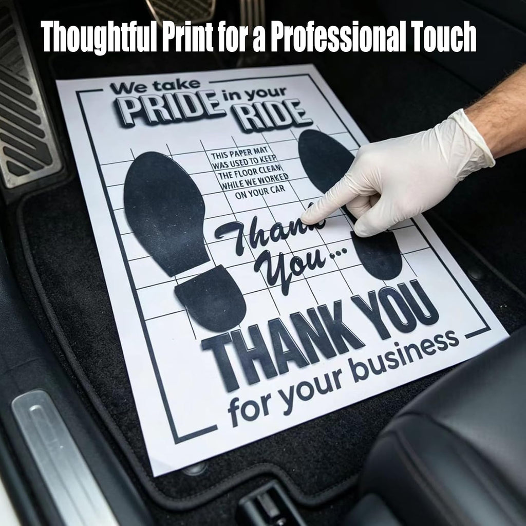 100Pcs Paper Floor Mats for Cars, Paper Mats for Car Detailing, Disposable Floor Mats for Repair & Wash - White Vehicle Interior Protection 16x20 Inch