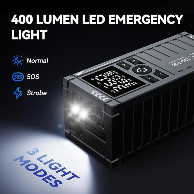 Car Battery Jump Starter with Air Compressor - Image 6