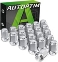 AUTOPTIM M12x1.5 Lug Nuts - Replacement for Ford Fusion Focus Escape, Chevy Equinox Malibu, Jeep Compass Patriot, Honda Accord Civic, Sonata Elantra Aftermarket Wheel, 20PCS Chrome Closed End Lug Nut