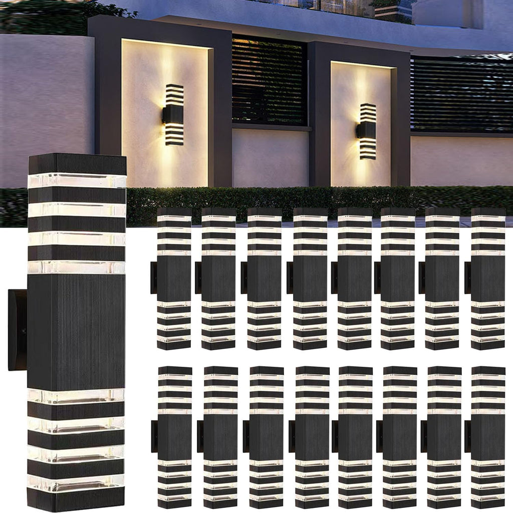 18inch LED Square Up & Down Wall Lights, 24W Outdoor Wall Light 4000K Day White