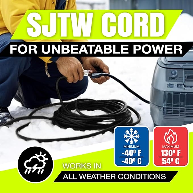 75ft Outdoor/Indoor Extension Cord 10/3 Gauge Ultra Heavy Duty 3 Prong SJTW - Image 8