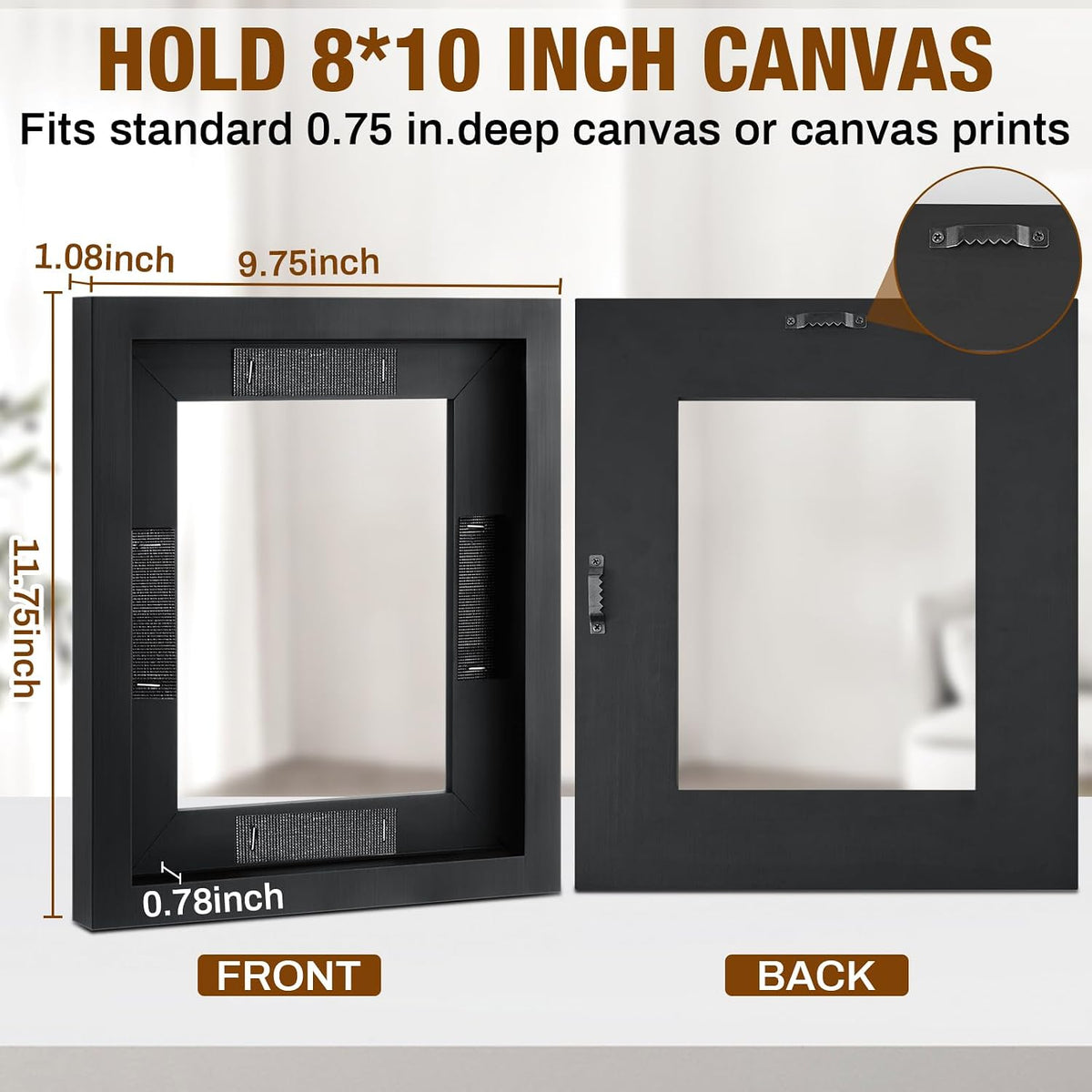 qunclay 4 pcs 8x10 inch canvas floating frame shown in use