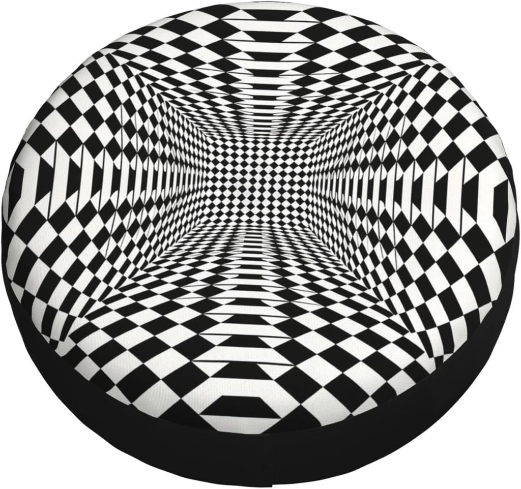 Black and White Chess Grid Print Universal Spare Tire Cover for RV, Jeep | Wheel Protector Fits Rv, Trailer, Jeep, Shield Tires From Sun, Dirt And Rain For Outdoor Storage