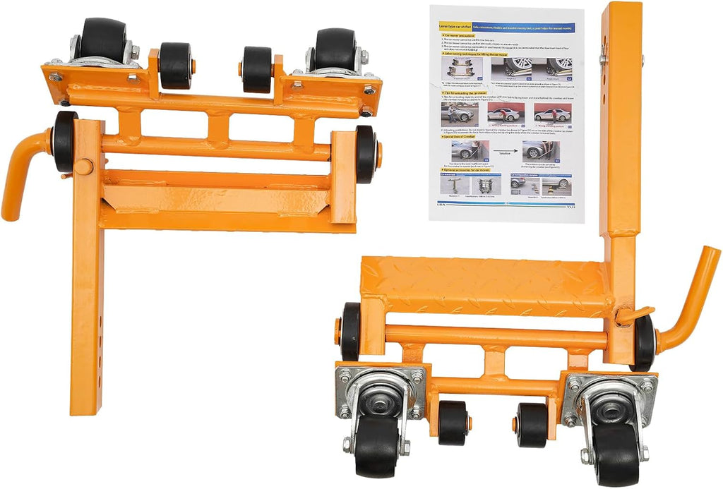 1T Wheel Dolly, Lever Type Car Moving Dolly Yellow | Car Wheel Dolly Tire Lifting Tool for Towing Companies, Car Showrooms Tire Auto Repair Moving
