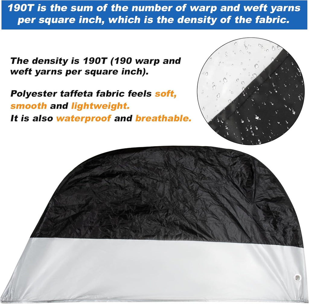 PSLER Waterproof Motorcycle Cover Outdoor for Motorbike Moped Dirt Bike | 96 x 49 x 41 Inch, with Lock-Holes, Polyester taffeta, protect from UV rays & rain, easy to store with storage bag