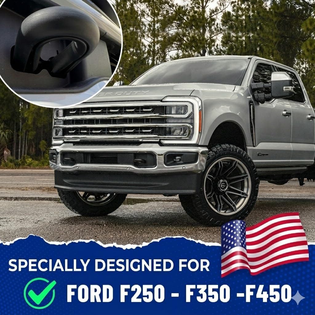 Tow Hook Covers Compatible with 2017 2018 2019 2020 2021 2022 2023 2024 2025 2026 Super Duty F250 F350 F450 Accessories - Upgrade Design, Silicone Rubber, Free Installation (Black)