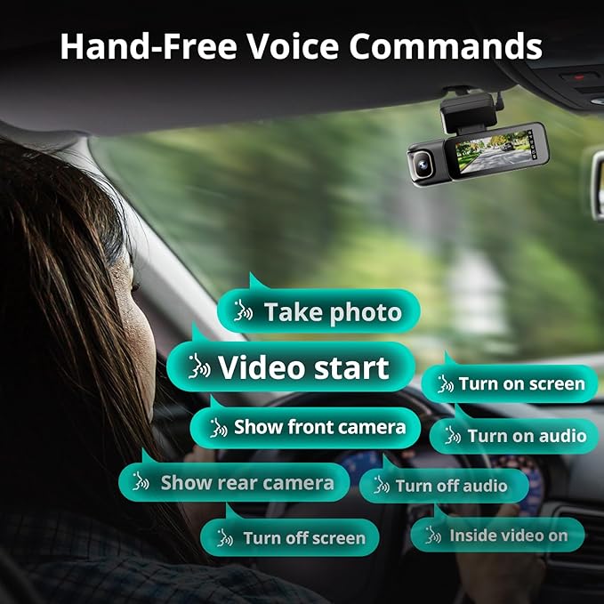 4K 3 Channel Dash Cam Front and Rear/Inside, 360°Dash Camera - Image 5