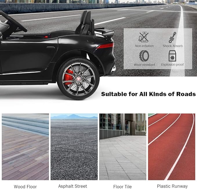 Costzon Ride on Car, 12V Licensed Jaguar F-Type SVR Battery Powered Kids' - Image 9