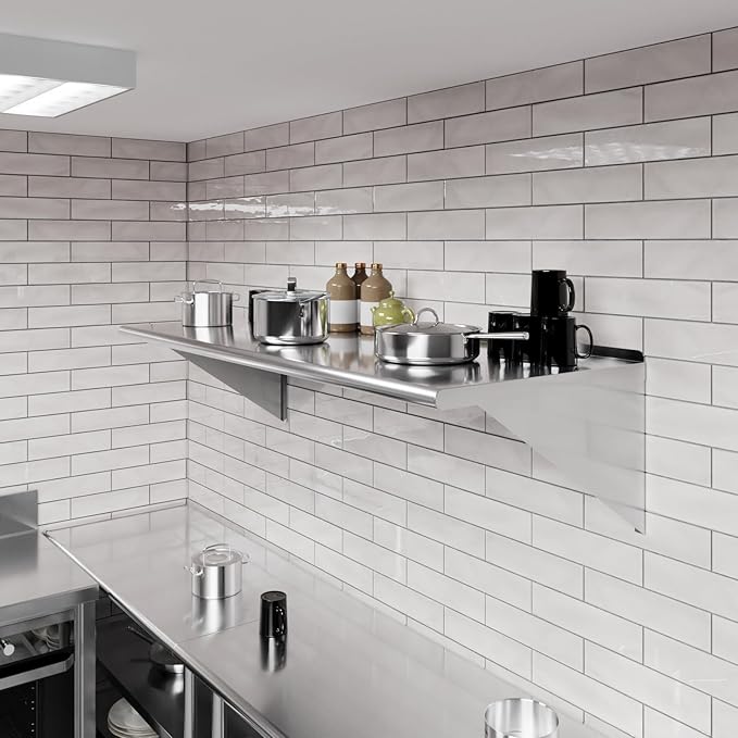 AmGood 60" Long X 24" Deep Stainless Steel Wall Shelf | NSF Certified | - Image 2